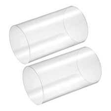 2Pcs Clear Rigid Acrylic Pipe 86mm ID x 90mm OD 8" Round Clear Plastic Tube