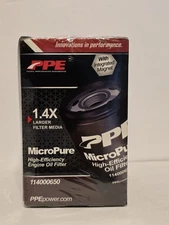 PPE MicroPure High-Efficiency Oil Filter 114000650 PF66 Equivalent - Black
