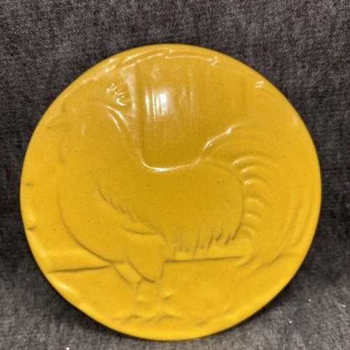 Vintage Frankoma Trivet Pottery Prairie Yellow Rooster Trivet 94TR Kitchen