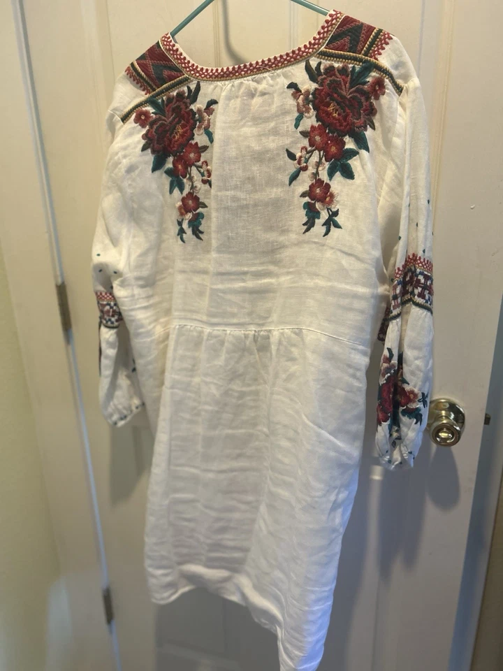 Johnny Was Xl Linen Boho Tunic Dress - Image 2 of 2