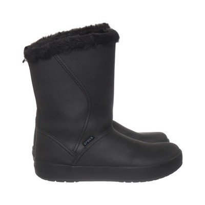 Crocs, Stiefel, Größe: 41/42, Schwarz, Kunstpelz, Damen #jyG