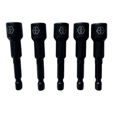 5 pc Short Magnetic Nut Driver Bit 1/4" Hex Shank to 3/8" Socket ~ IMNS38