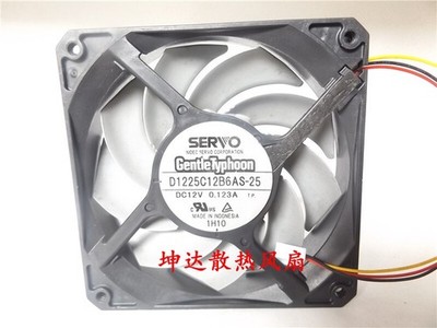 1 PCS  Servo Fan D1225C12B6AS-25  DC12V 0.123A 12025 12CM fan cooling fan 3 pin
