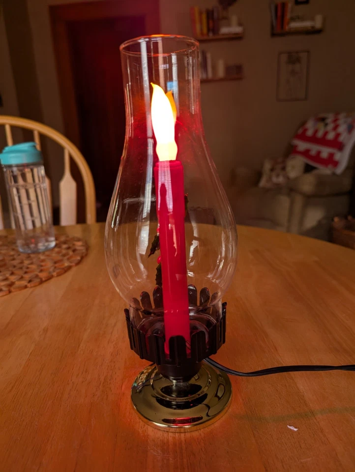 Candelabro eléctrico Timco huracán vela de Navidad luz vintage funciona bien 11" Foto 2 de 4