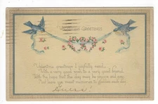 Postcard Divided Gibson Art Co Cincinnati, OH 1 Cent Stamp Valentine Greetings