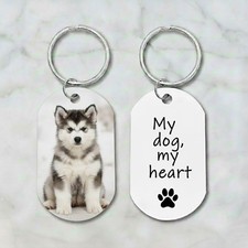 Personalized Dog Loss Keychain from Photo, Memorial Keepsake Gift