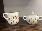 Stangl  Pottery, amber glo Sugar Bowl And Creamer