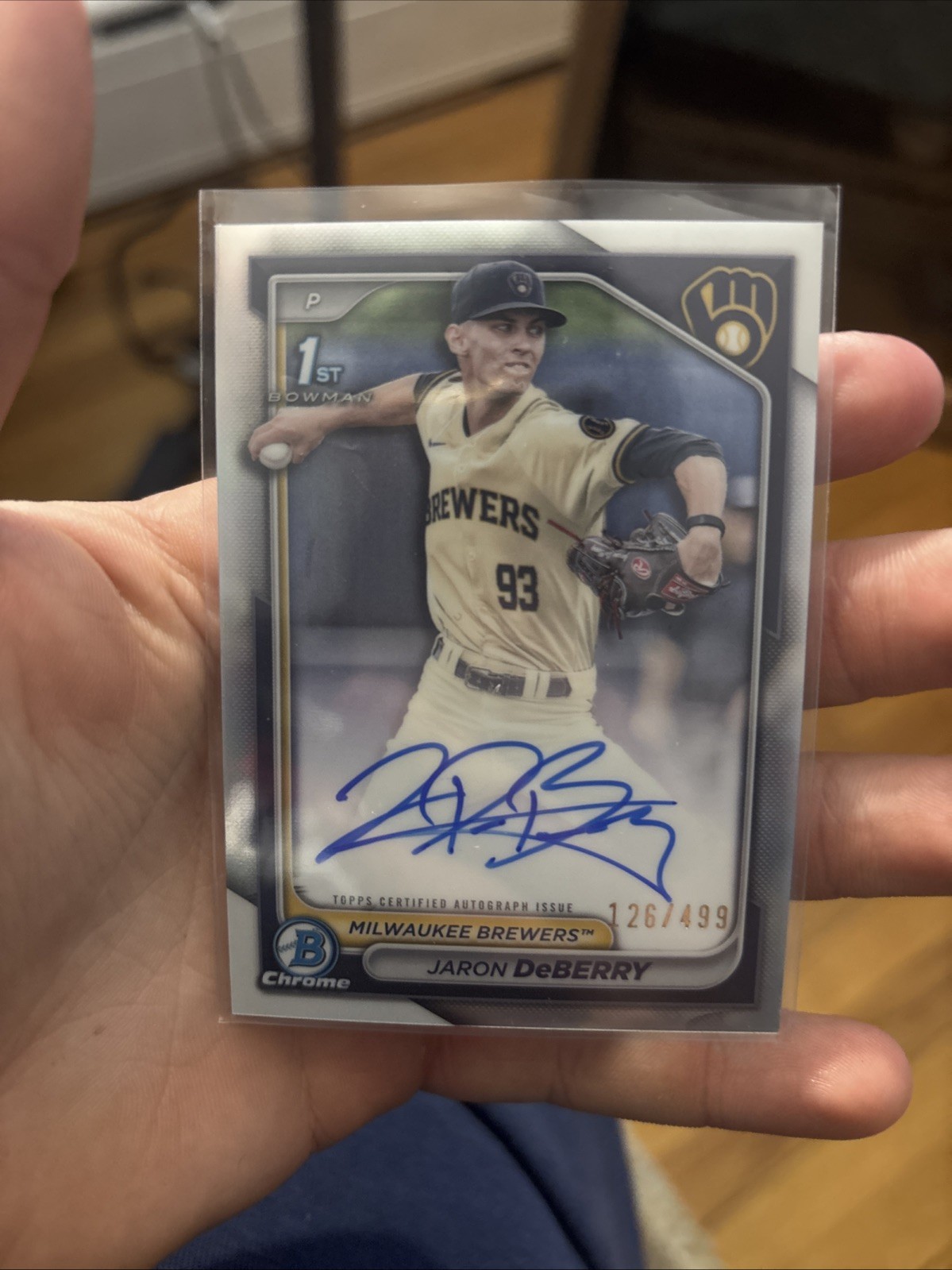 2024 Bowman Draft-Chrome Prospe Auto Jaron DeBerry #CPA-JDE Refractor /499 AU,RC