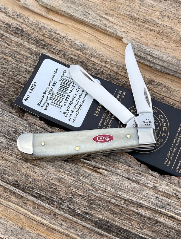 CASE XX ** SMOOTH NATURAL RED CASE SHIELD MINI TRAPPER KNIFE KNIVES *NEW ITEM
