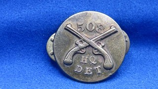 VERY RARE ORIGINAL ONE PIECE EM COLLAR DISC 508th MILITARY POLICE (MP) HQ DET