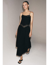 NWOT ZARA COLLECTION BLACK LACE MIDI DRESS SIZE XS