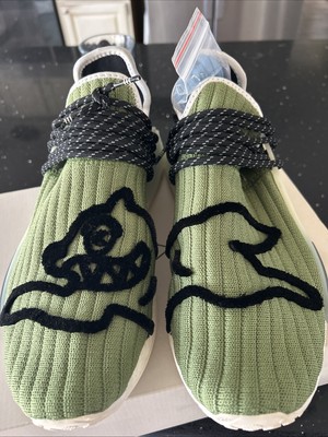 Adidas NMD Hu x Pharrell Williams Low White/green/Black, Size 10