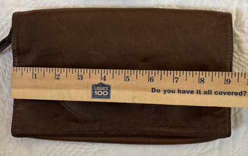 Longchamp Brown Leather Clutch/Wristlet Bag - Picture 7 of 9