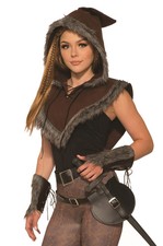 Brand New Fur Trim Hooded Viking Capelet