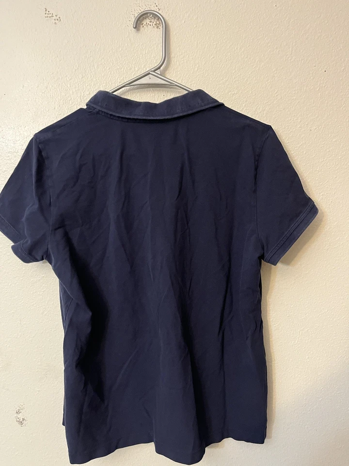 Nautica 女式短袖 Polo 衫海军蓝 XL 码纯色 — 第 3/4 张图片
