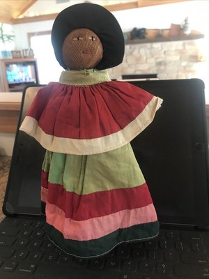 Vintage Seminolen Indianer Stoffpuppe Kokosfaser