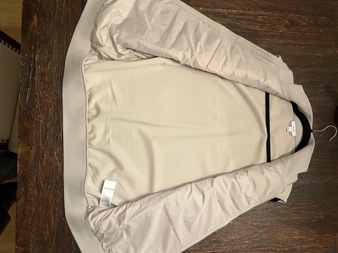 REISS Pluto Hybrid Quilted Gilet Vest Men's L Stone — Brand New, No Tags image 4