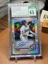 Justin Foscue 2020 Bowman Draft #CDA-JF RC refractor auto 203/499 CSG 9.5