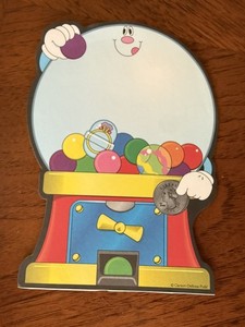 Vintage Carson Dellosa Bubblegum Machine Notepad 4 Sheets 