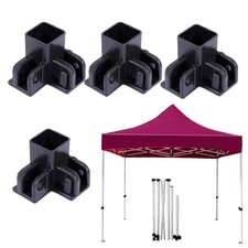 4 pi??ces jambe de poteau en plastique noir pour tubes carr??s 34 x 34 mm auvent
