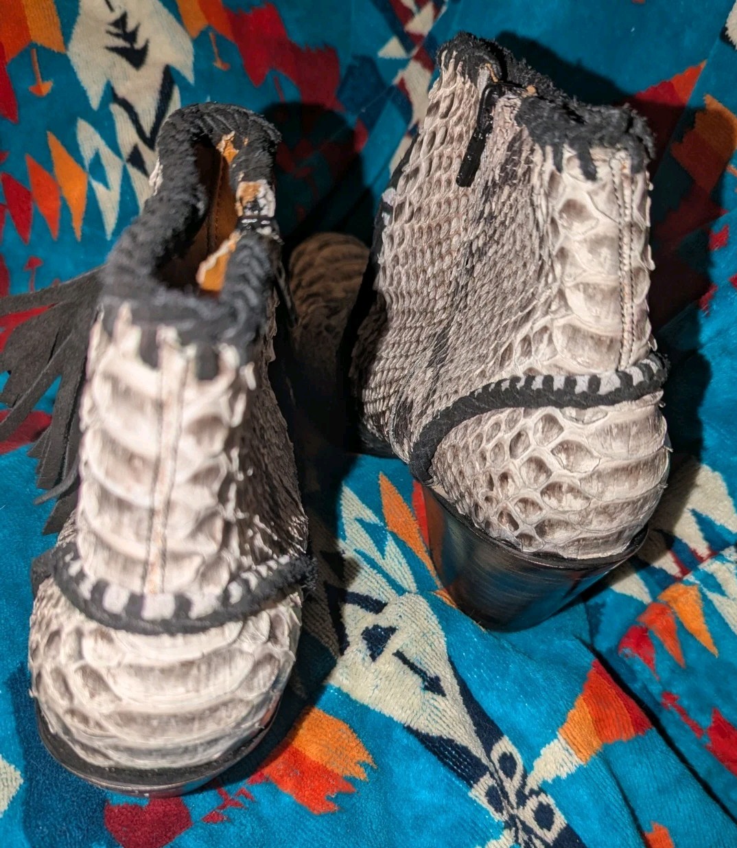 Old Gringo Python Ankle Boots Real Snakeskin Blac… - image 12