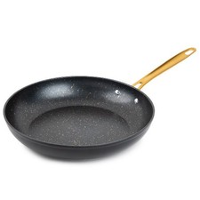 Thyme & Table 12 Inch Fry Pan Non-Stick Black Gold Signature Collection