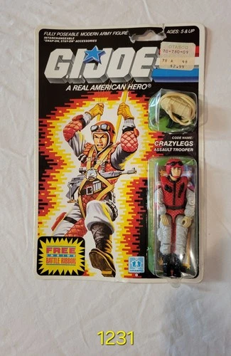 VINTAGE 1986 GI Joe Crazy Legs Assault Trooper ARAH 34 Cardback Sealed