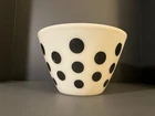 Vintage Fire King Glass Mixing Bowl Black Dot Splash Proof 4 Qt 9 1/2" D 6" T