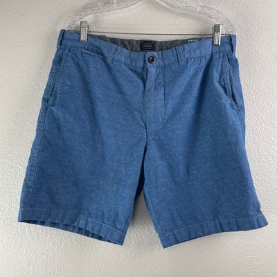 J.Crew Stanton Shorts Mens 35 Blue Cotton Chambray Chino Preppy Classic Coastal
