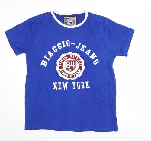Camiseta vintage azul para mujer Biaggio - grande - Imagen 1 de 12