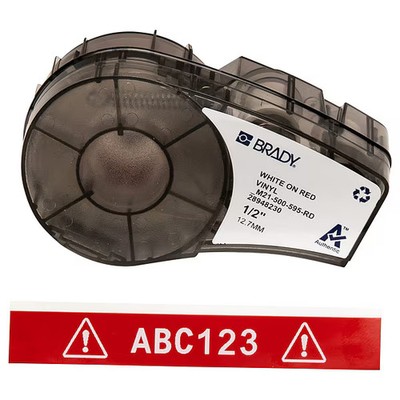 Brady Red All Weather Vinyl Labels for Brady M210 and M211, 0.5in M21-500-595-RD