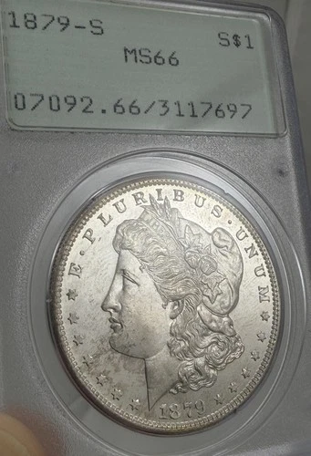 1879-S $1 PCGS MS66 Morgan Dollar Rattler Ogh Old Holder Gem Silver Dollar