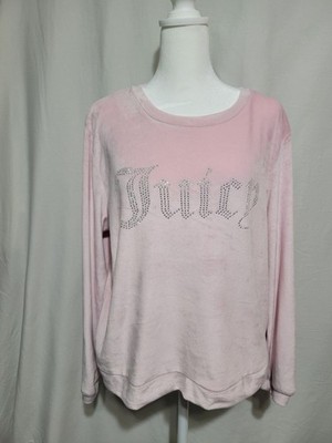 Juicy Couture Light Pink Velour Rhinestone Logo Pullover