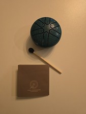 Steel Tongue Drum. 3 Inch. 6 Note. Teal Color.