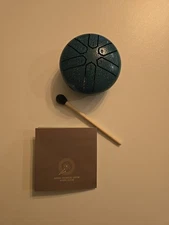 Steel Tongue Drum. 3 Inch. 6 Note. Teal Color.