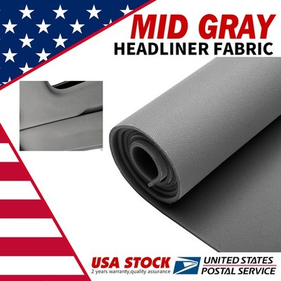 Grey Flat Knit Headliner Fabric with Foam Backing for Car Ceiling Roof Fabric