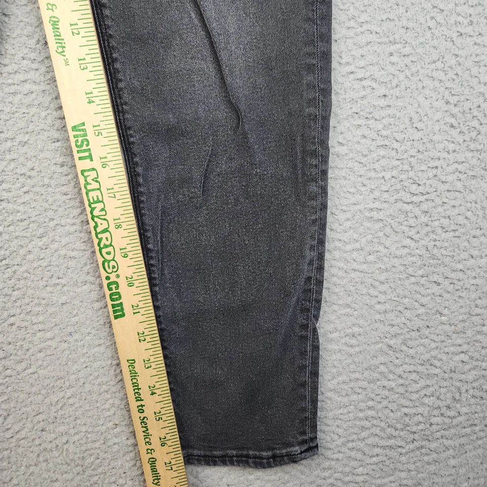 American Eagle Mom Jeans Womens 2 Reg Black Ankle Faded High Rise Stretch Denim - Image 4 of 4