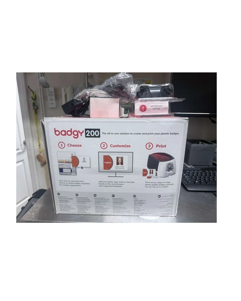 Evolis Badgy Color Printer for Plastic ID Card  badges business cards New +extra - Image 3 of 4