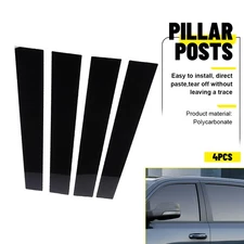 For 2019-2024 Dodge RAM 1500 Black Look Window Pillar Posts Sticker Trim 4PCS