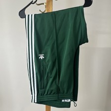 adidas Originals Women's Green Track Pants White Stripes Drawstring Pockets 2X