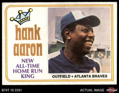 1974 Topps #1 Hank Aaron New All-Time Home Run King Braves HOF 4 - VG/EX