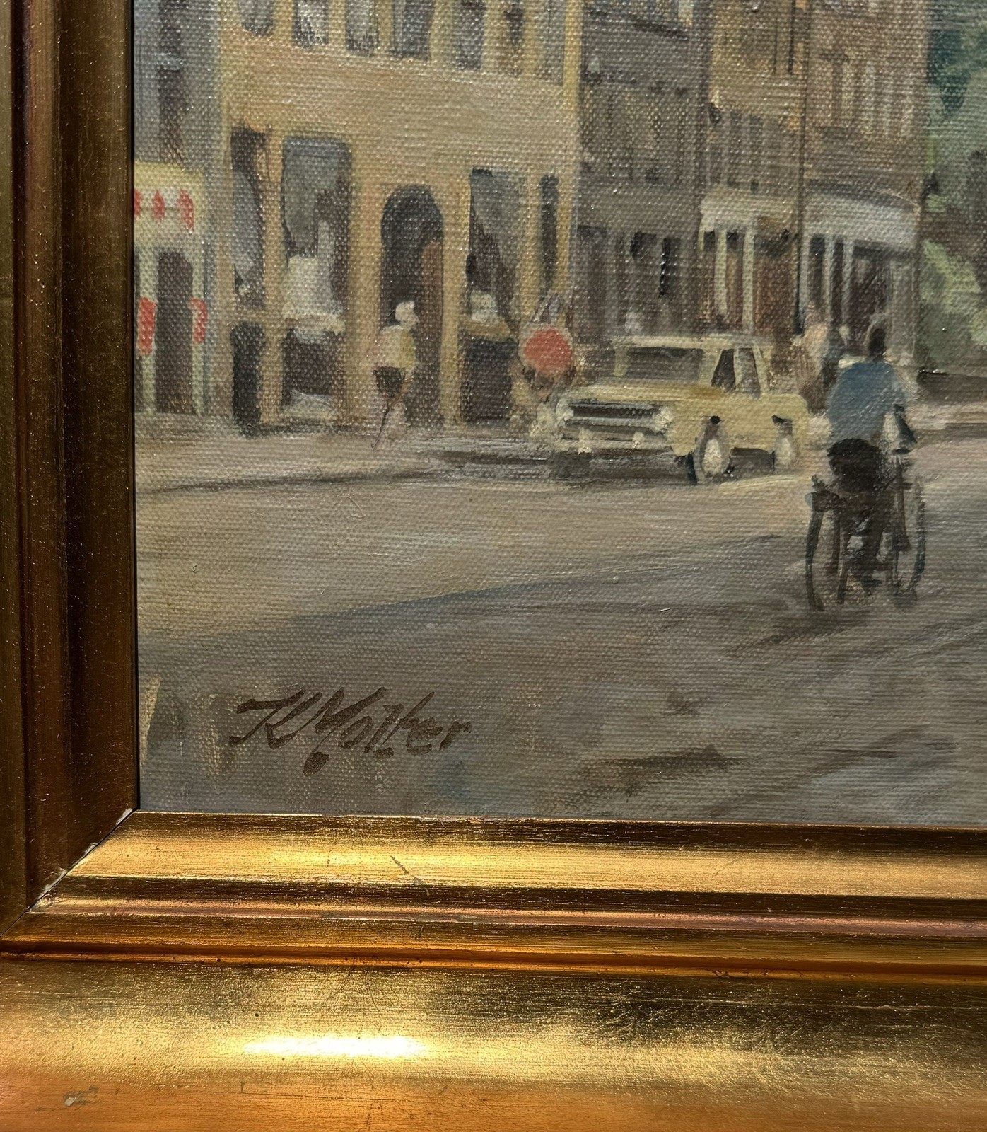 Vintage framed oil Painting: Motiv from Copenhagen By Kai Molter (1903-77)