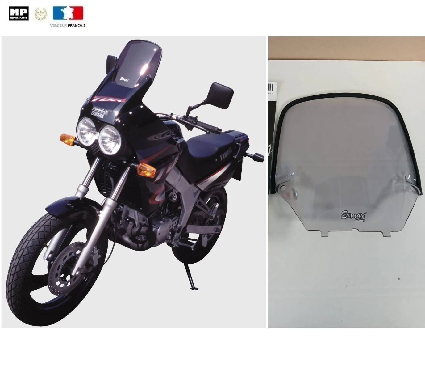 Bulle haute protection Ermax Yamaha TDR 125 1993-2004 gris à 2 trous