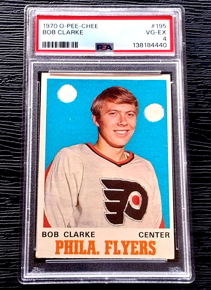 1970 O PEE CHEE OPC BOB CLARKE RC #195 BOBBY *NO CREASES* *CENTERED* PSA 4 VGEX