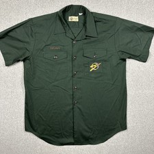 Vintage Boys Scouts Shirt Size Large Green 70s Explorer Patch Short Sleeve