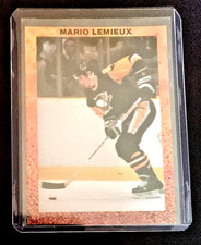 RARE.  MARIO LEMIEUX.  NO YEAR,  MAKER, OR #..   Orange Border NHL HOCKEY CARD