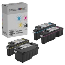 4PK BLACK COLOR Toner Cartridge for Dell Laser 1350cnw 1355cn 1355cn C1765 C1765