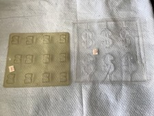 2 Vintage Plastic Chocolate Candy Molds - MONEY 💰 Money 💵 money $$$ Themed