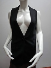 Bcbg Maxazria Black Contrast Waistcoat £205 Bnwt Available Xxs, Xs & L