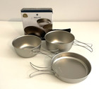 Snow Peak Titanium 3 PIECE Cookset Camping Cookware MADE IN JAPAN STW-001T NIB